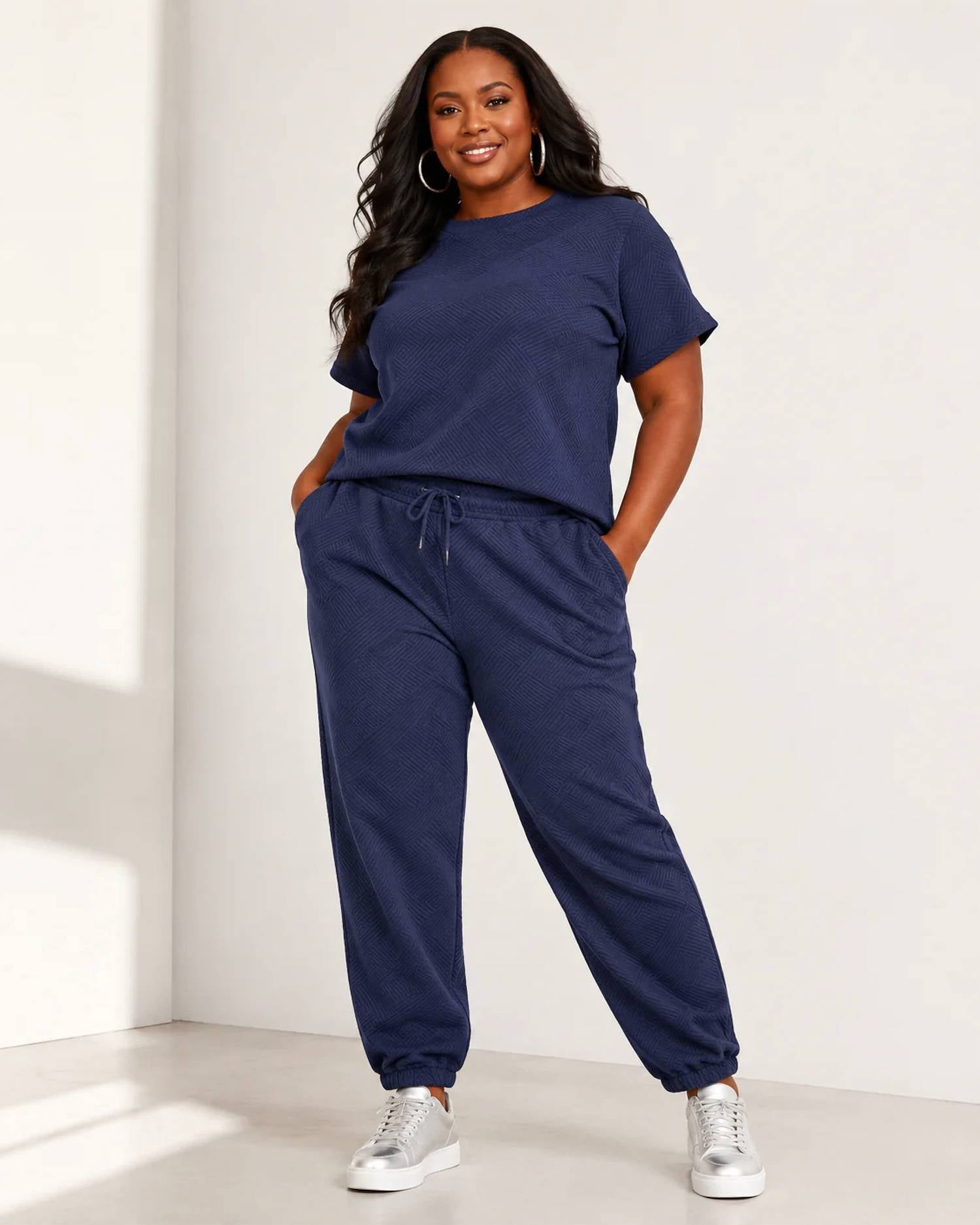 See And Be Seen - Midnight Texture Luxe Jogger Set