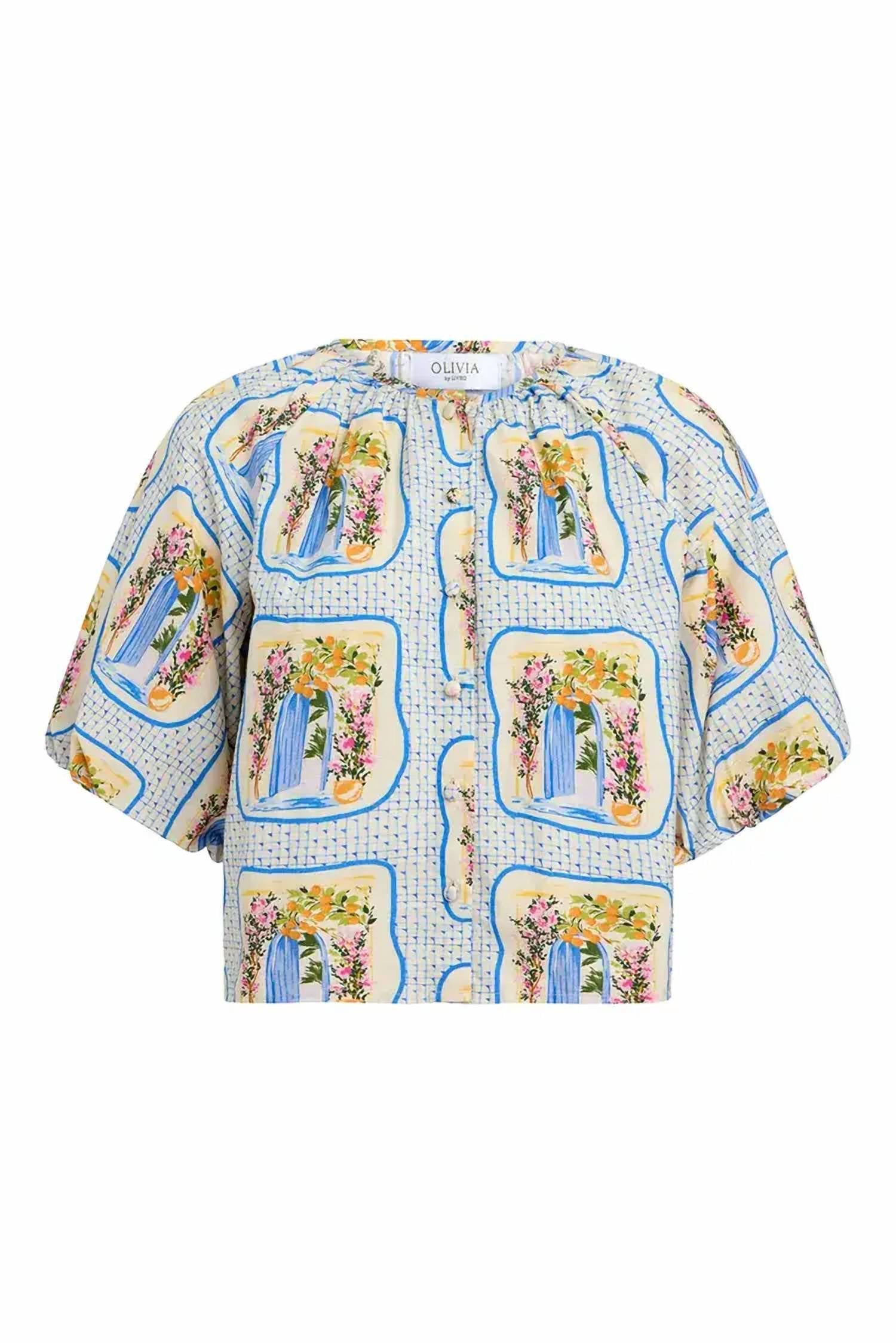 Olivia by Livro Freda Top in la puerta azul - women's blouse - view 5