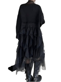 Madonna & Co. - Tulle Trim Sweater Dress