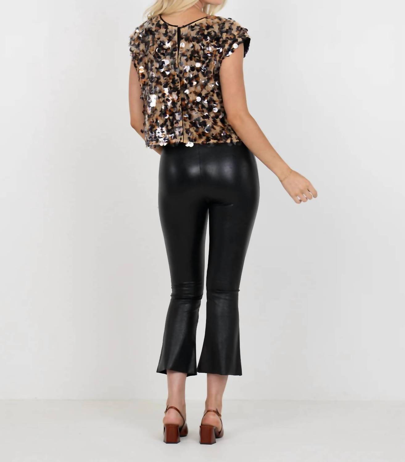 Emily McCarthy Hatti Tank Top in tortoise shell sequin 1 - women's tank top - view 4