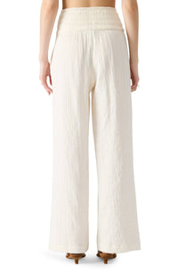 STEVE MADDEN Pomeline Stretch Cotton Guaze Pants in white - women's pants - alternate view