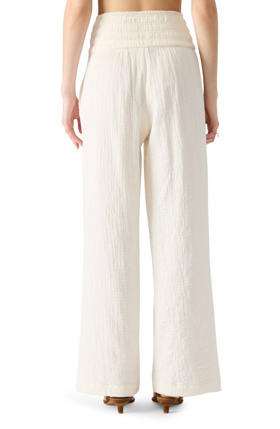 STEVE MADDEN Pomeline Stretch Cotton Guaze Pants in white - women's pants - alternate view