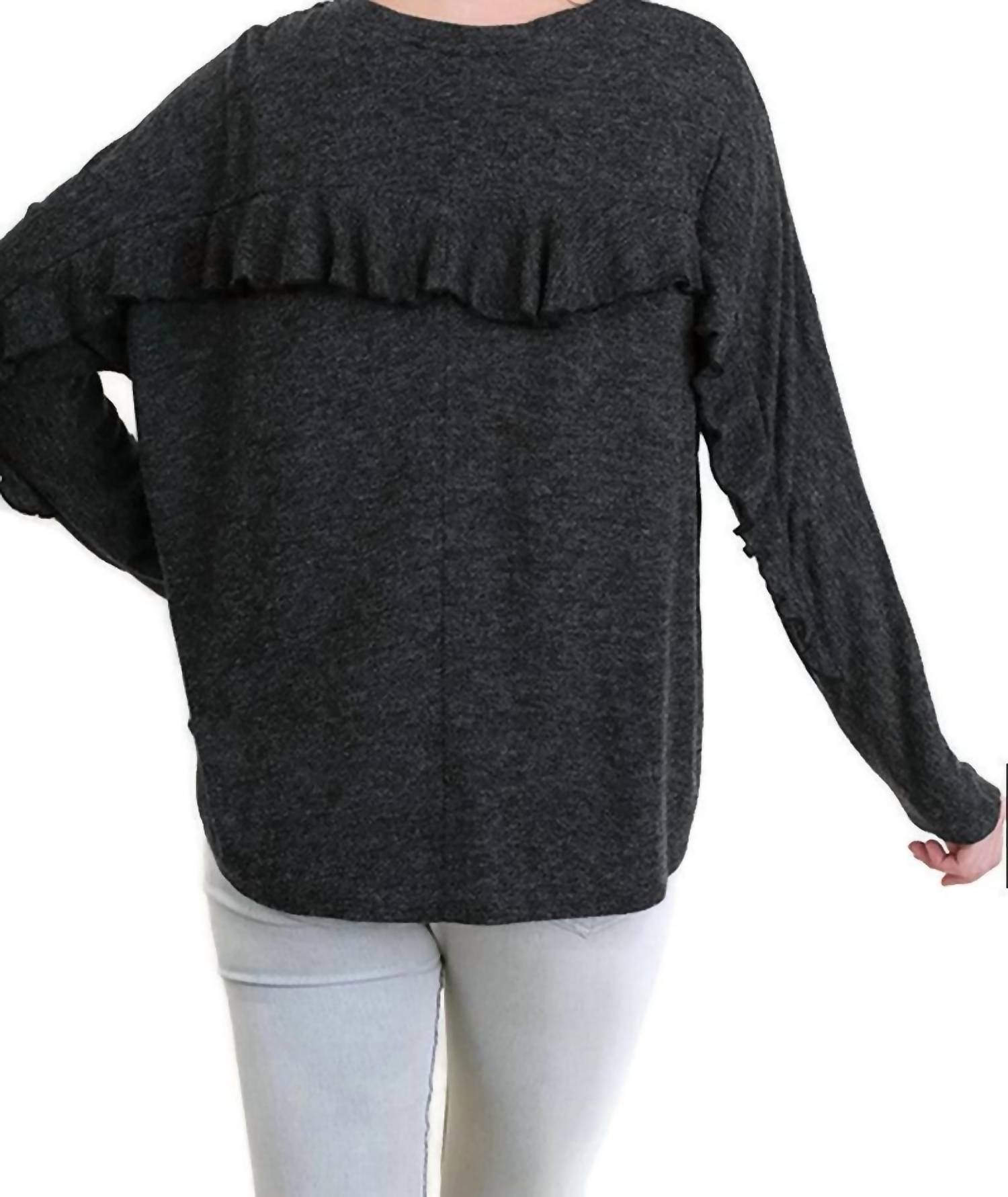 Umgee - Ruffle Detail Long Sleeve Top