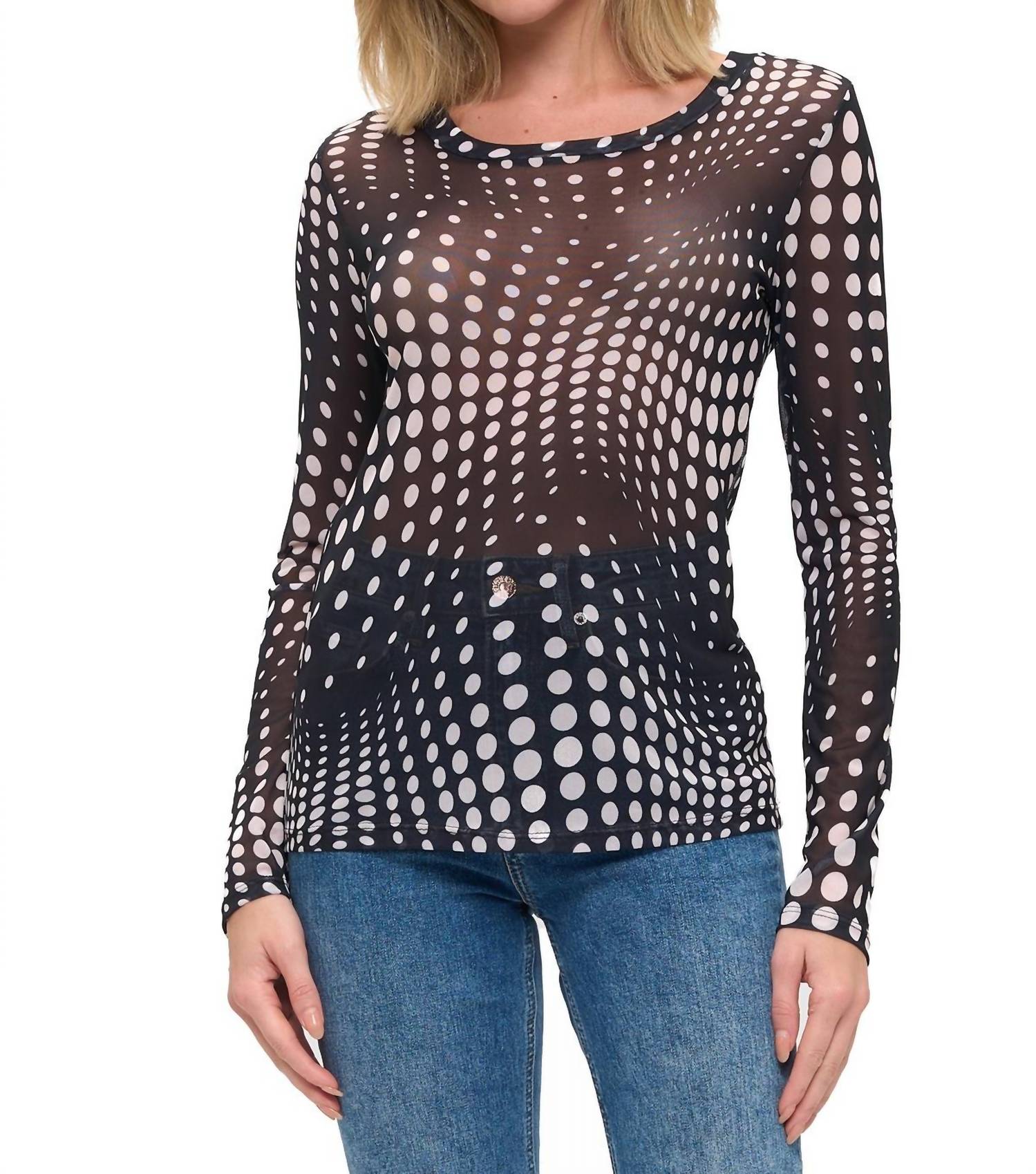 Ariella - POLKA DOT MESH TOP