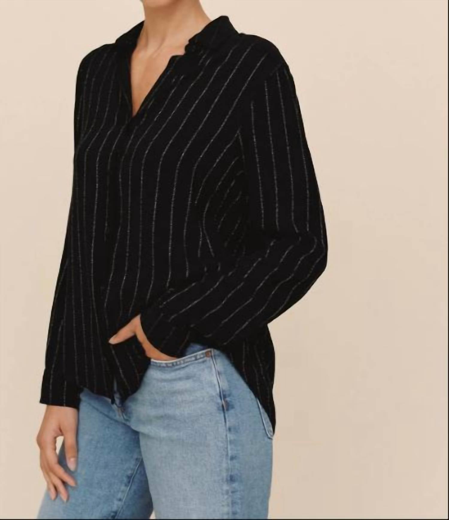 Bella Dahl - Lurex Stripe Clean Shirt