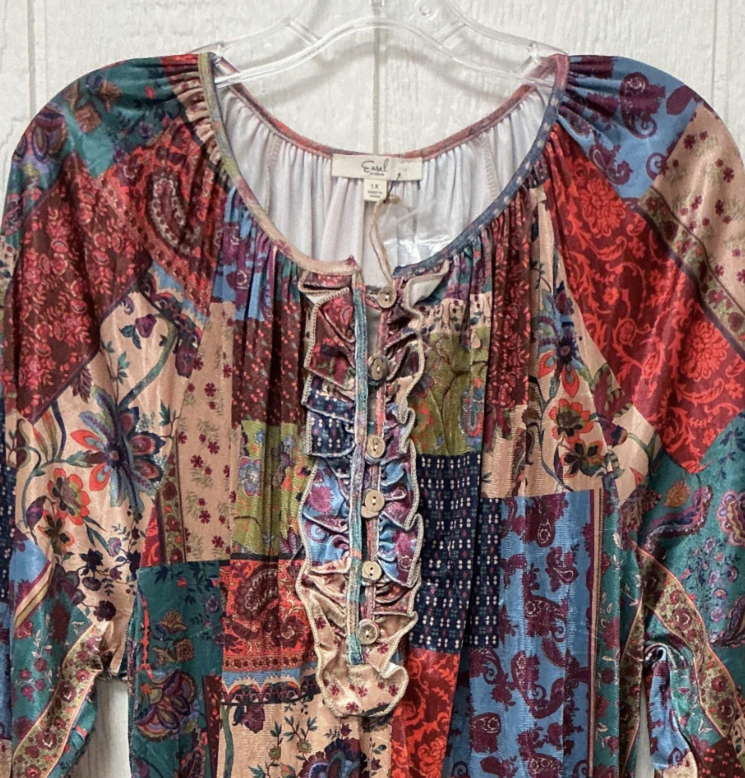 Easel - Women's Long Sleeve Patch Mini Dress