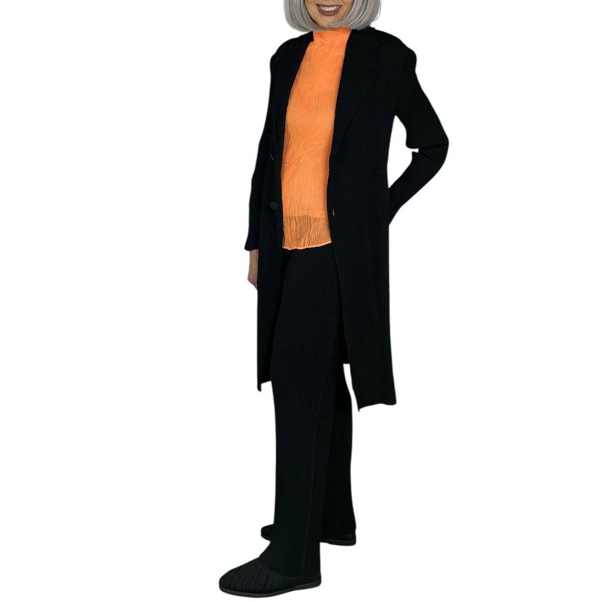 Issey Miyake - Hatching Pleats Coat