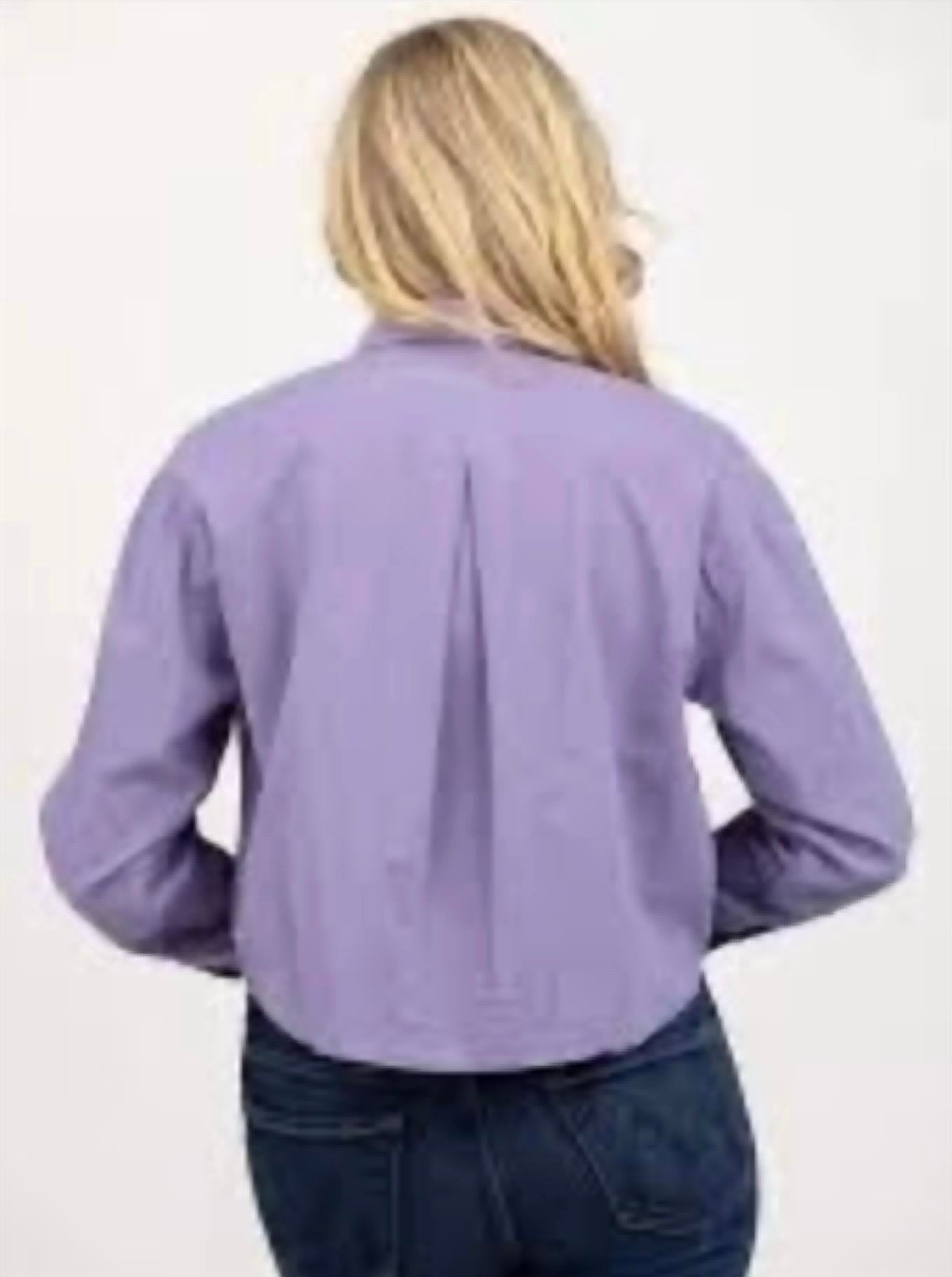 XIRENA Smyth Shirt in purple storm - women's long sleeve top - detail view