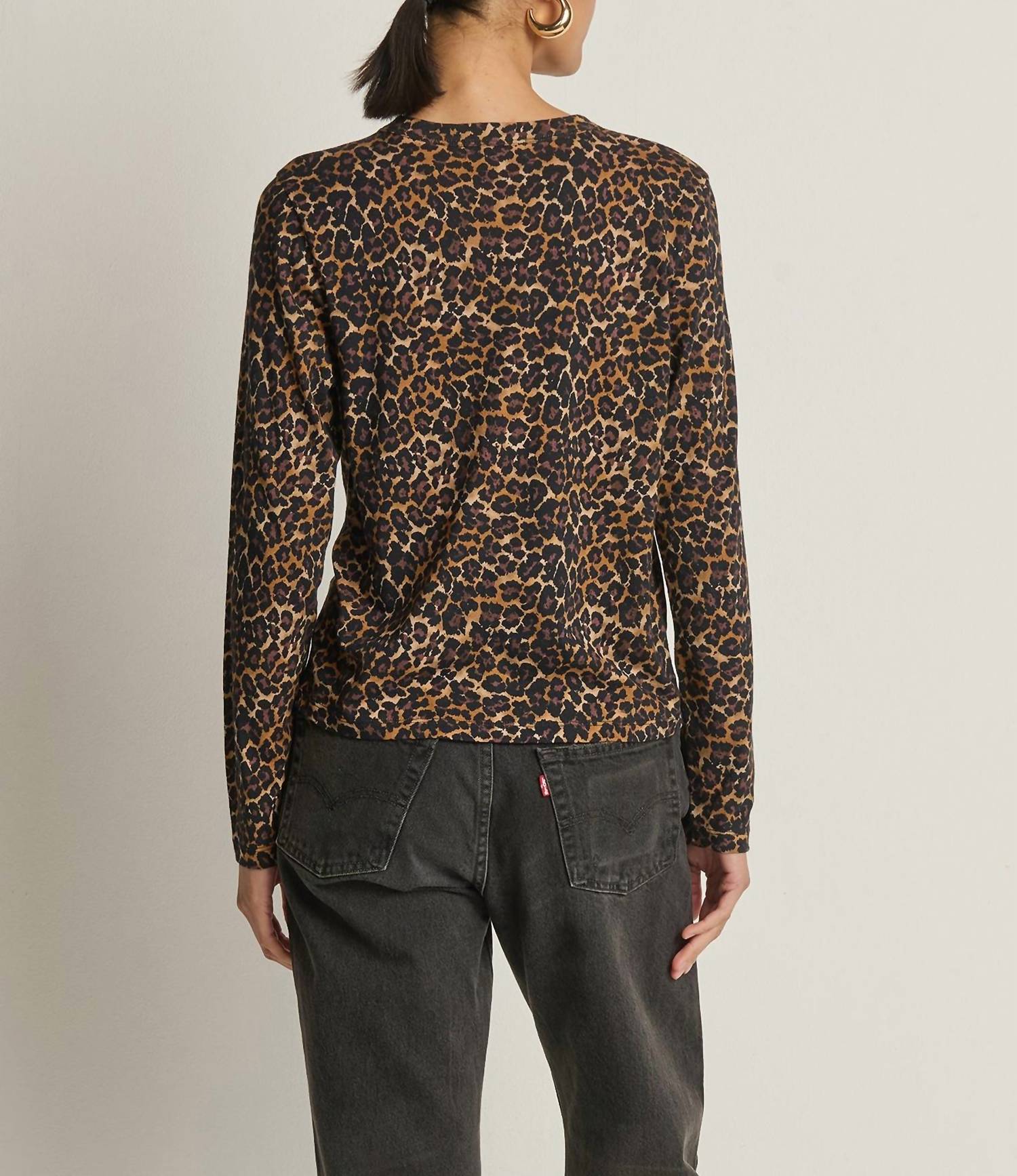 Nation LTD Marion Twist Front Tee in winter leopard - women's long sleeve top - view 4