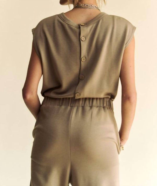 Davi & Dani - Crew Neck Rhinestone Jumpsuit