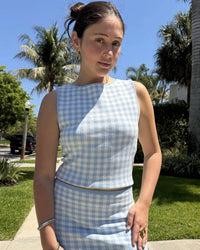 Astr - Gingham Sleeveless Shirt