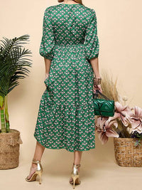 CEZELE Smocked Midi Dress in green - women's dress - view 5