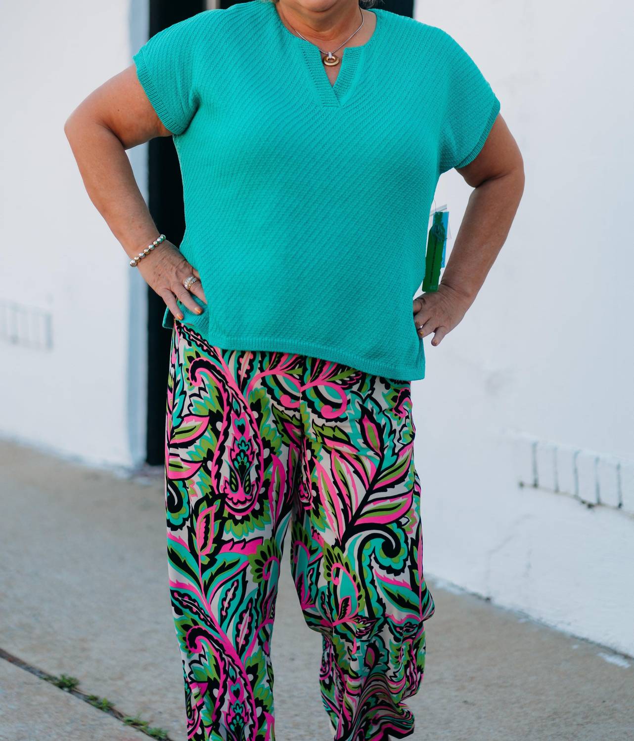 Tribal - V-neck Extended Sweater Top