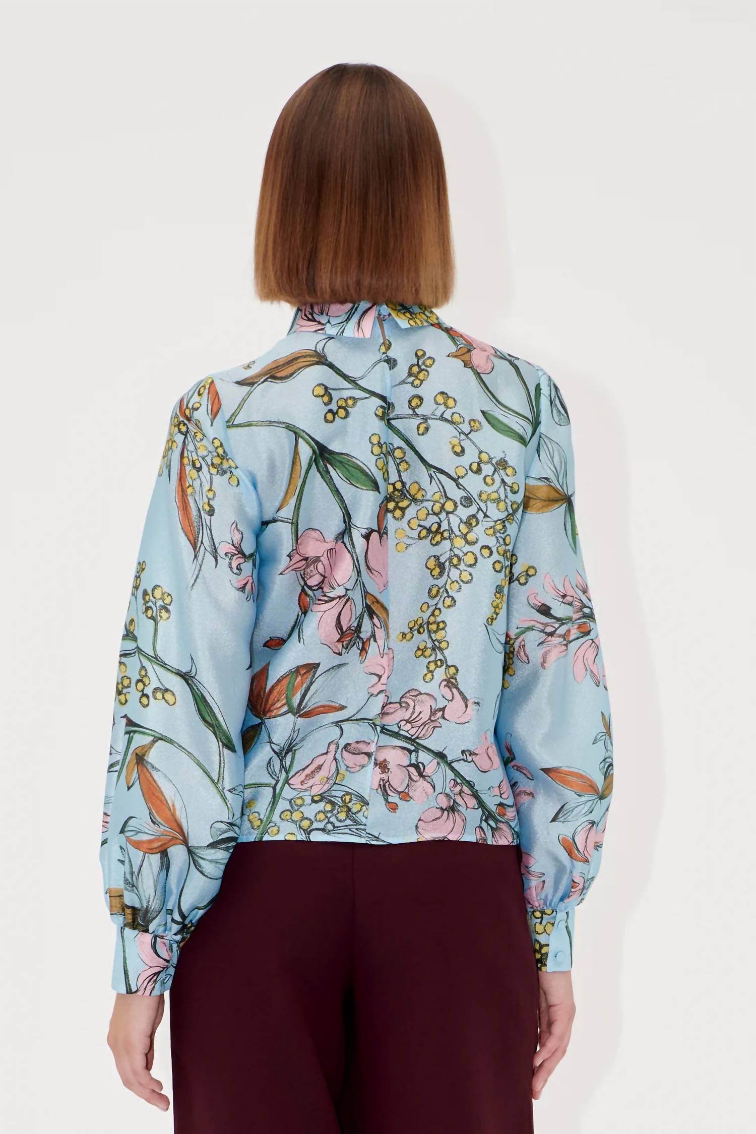 Stine Goya - Flat Textured Gathered Long Sleeve Top