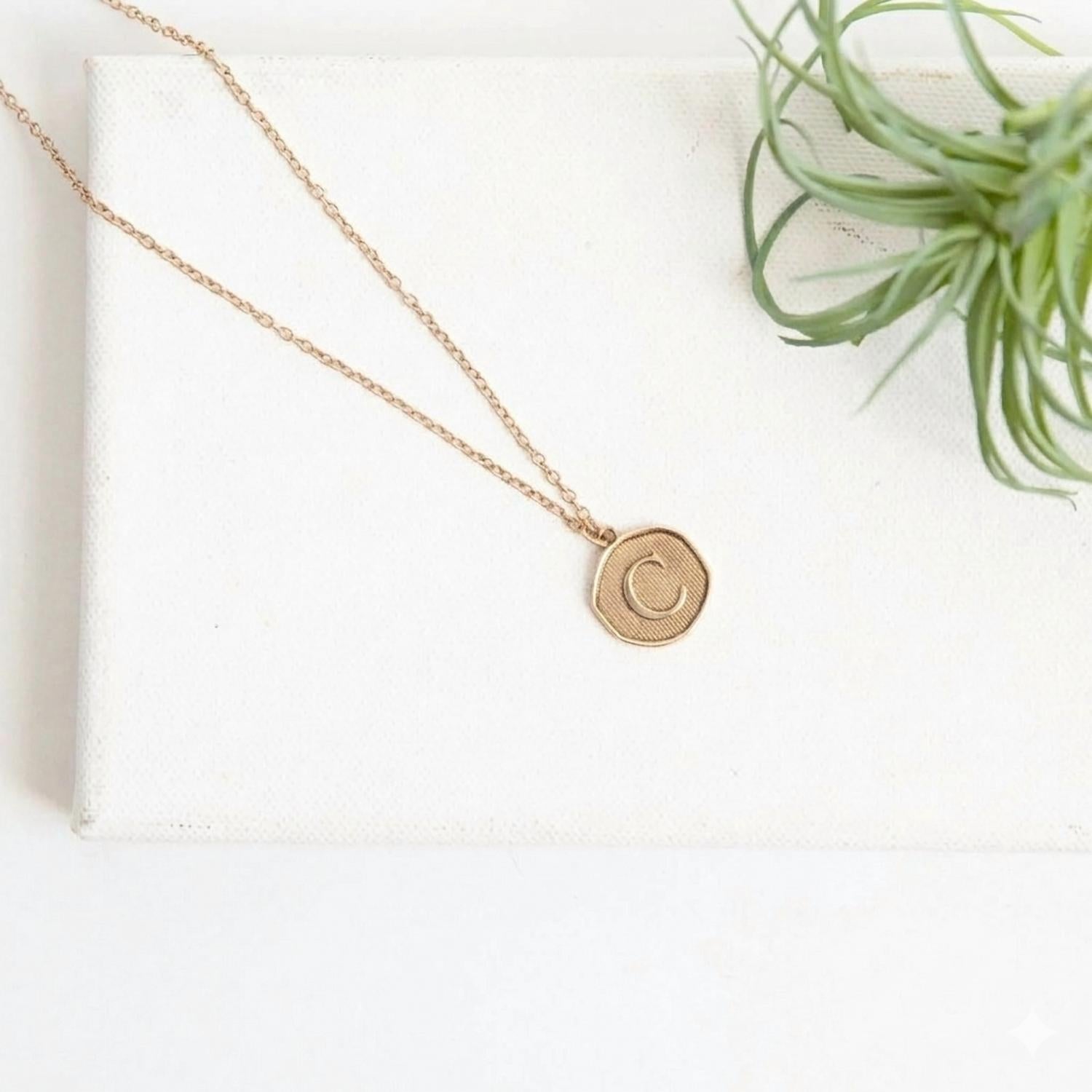 Funky Monkey - Women's Initial Letter C Coin Layering Necklace