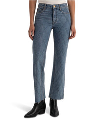 Kut From The Kloth - Kelsey High-Rise Ankle Flare Abloom Diamond Pattern Jeans