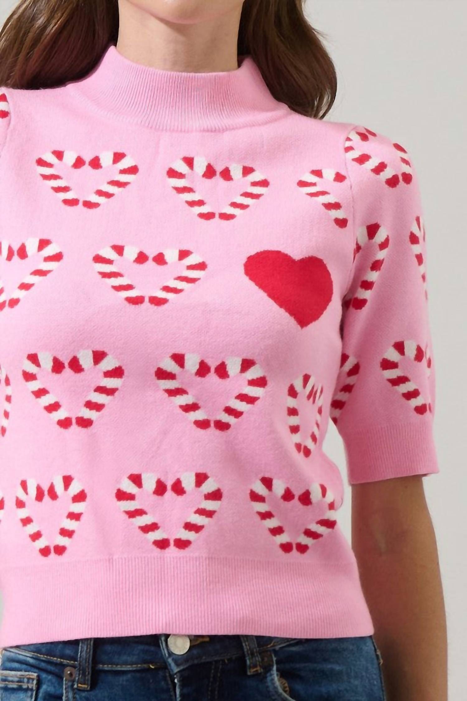 Sugarlips - Candy Cane Short Sleeve Sweater