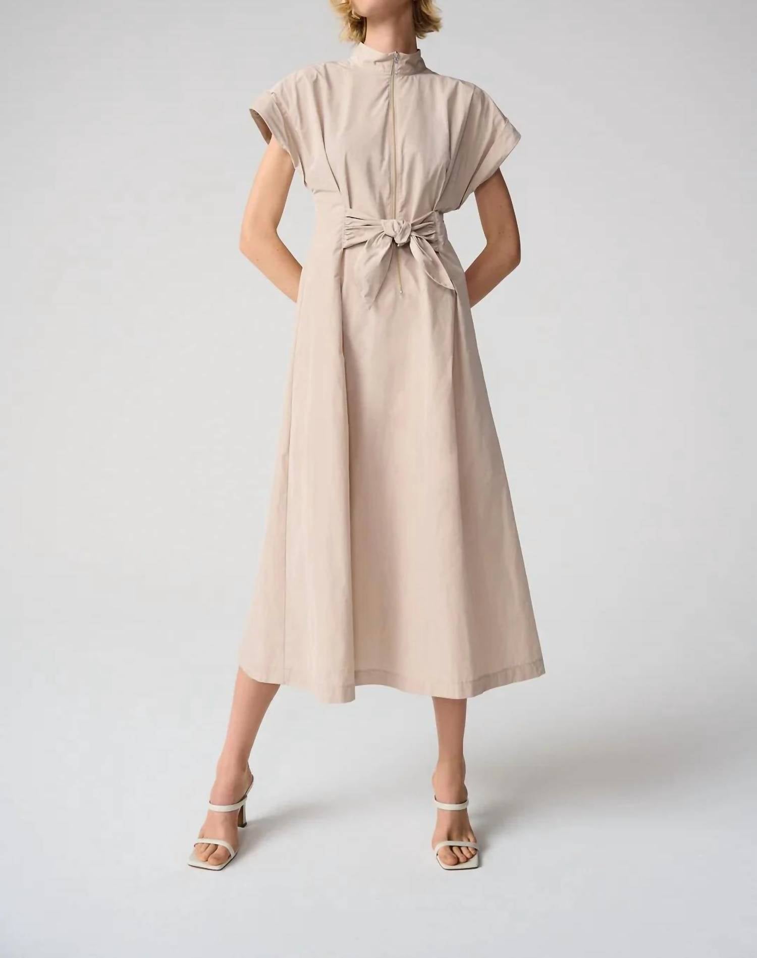 Joseph Ribkoff - Zip Up Tie Waist Midi Fit And Flare Dress