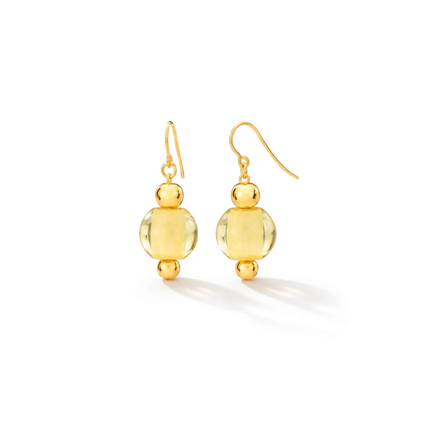 Gold & Honey - Women's Bead Drop Earrings