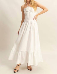 Hyfve - Poplin Rosette Halter Neck Midi Dress