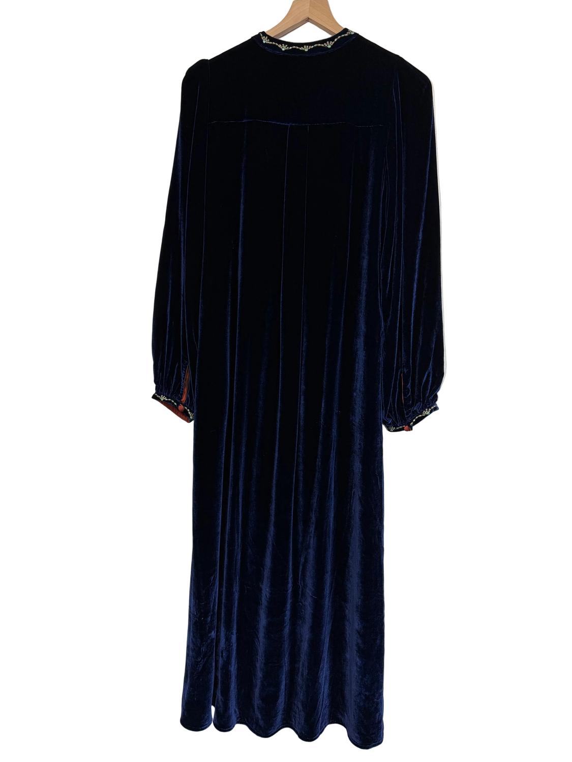 Ornaete Beatrix Velvet Dress With Bahar Embroidery in night - women's dress - view 5