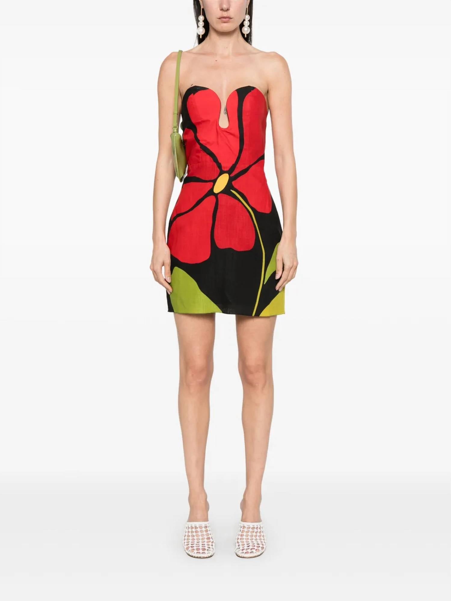 Cala de la Cruz Jolie Dress in camellia black - women's dress