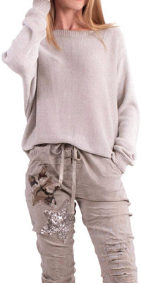 Gigi Moda - Argento Long Sleeve Sweater