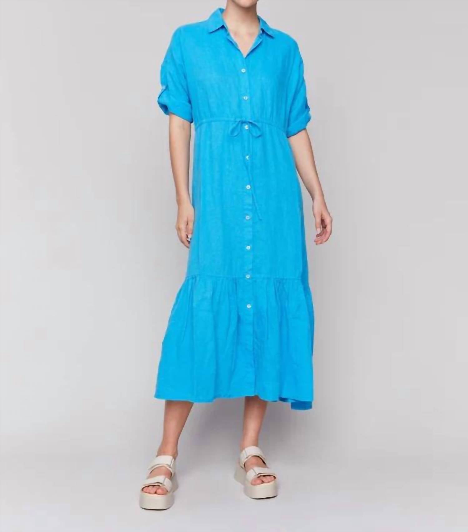 Charlie B - BUTTON FRONT SLEEVELESS SWING DRESS