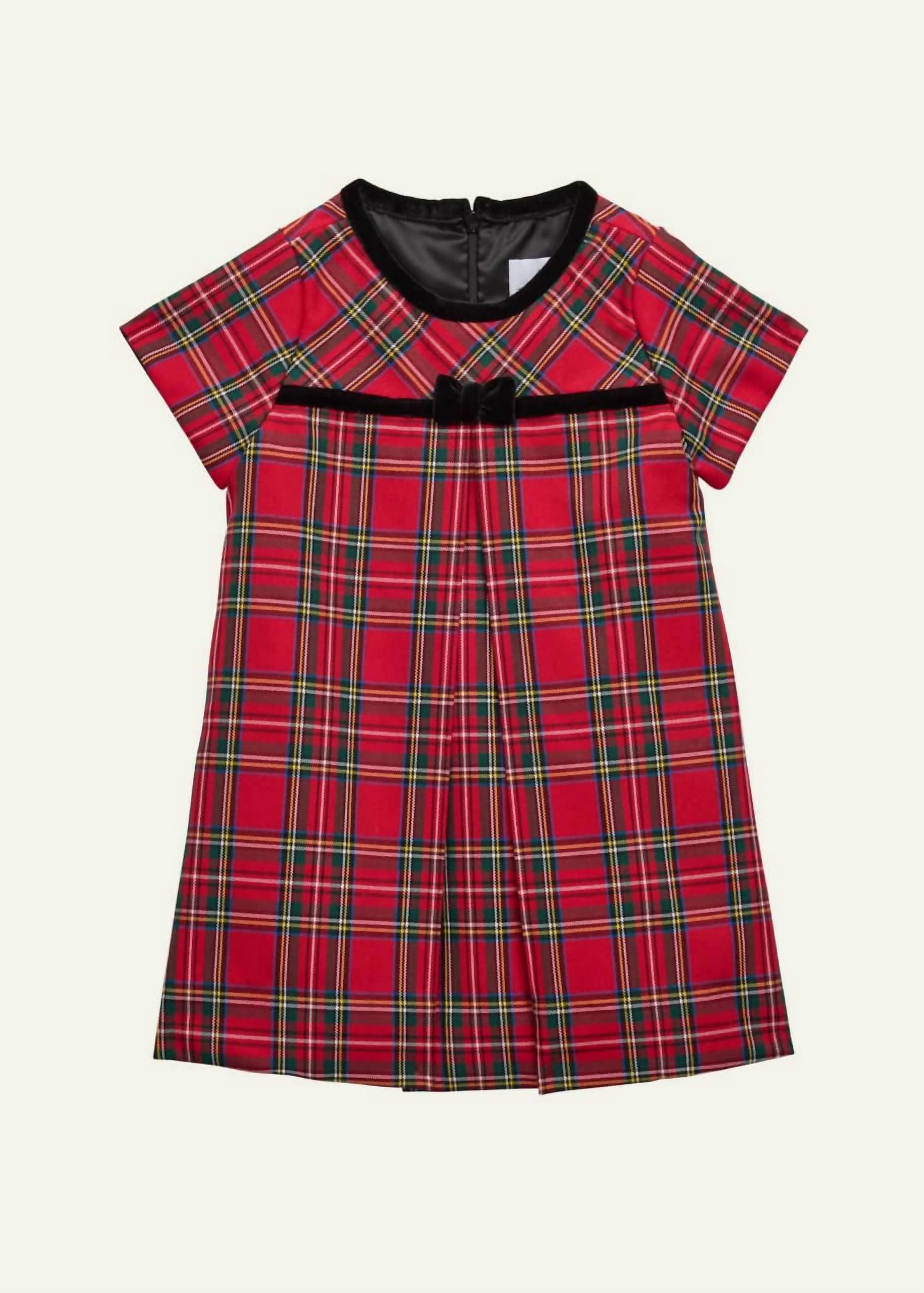 Florence Eiseman - Kid's Plaid Dress With Velvet Ribbon