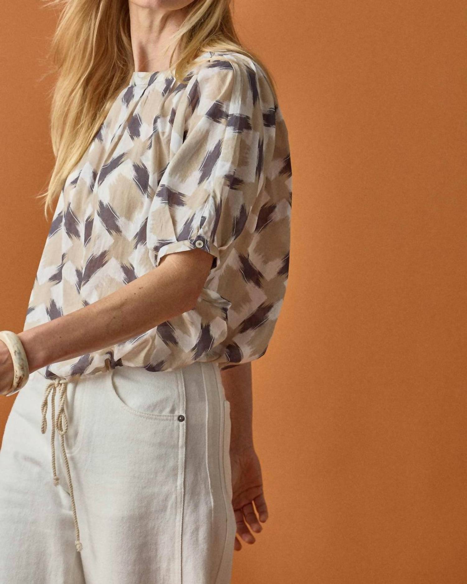 Lilla P - Short Sleeve Tie Waist Top