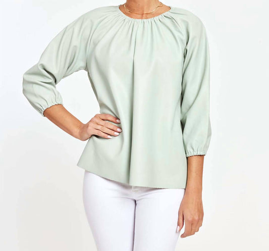 Dolce Cabo - Blakely Faux Leather Puff Sleeve Top