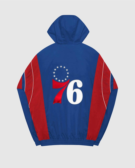 Starter - Men's Philadelphia 76ers Home Team Half-zip Jacket