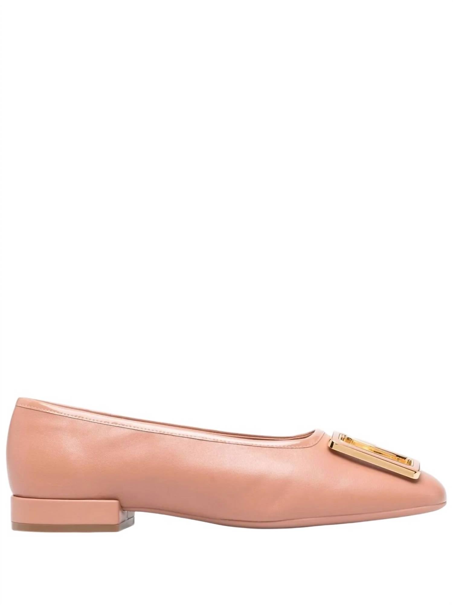 Salvatore Ferragamo - Women's Embossed-logo Plaque Ballerina Shoes