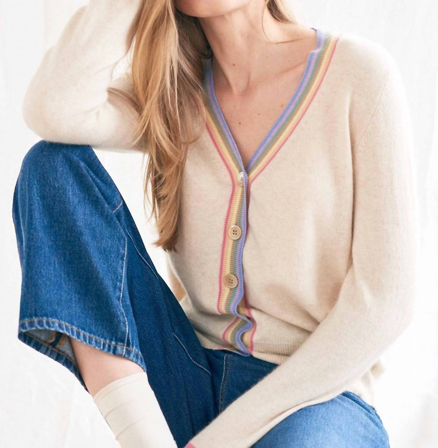 Jumper1234 - Cashmere Rainbow Cardigan