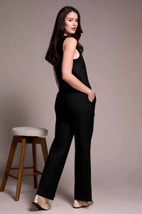 TRIBAL High Rise Pleat Front Pants in black - women's pants - alternate view
