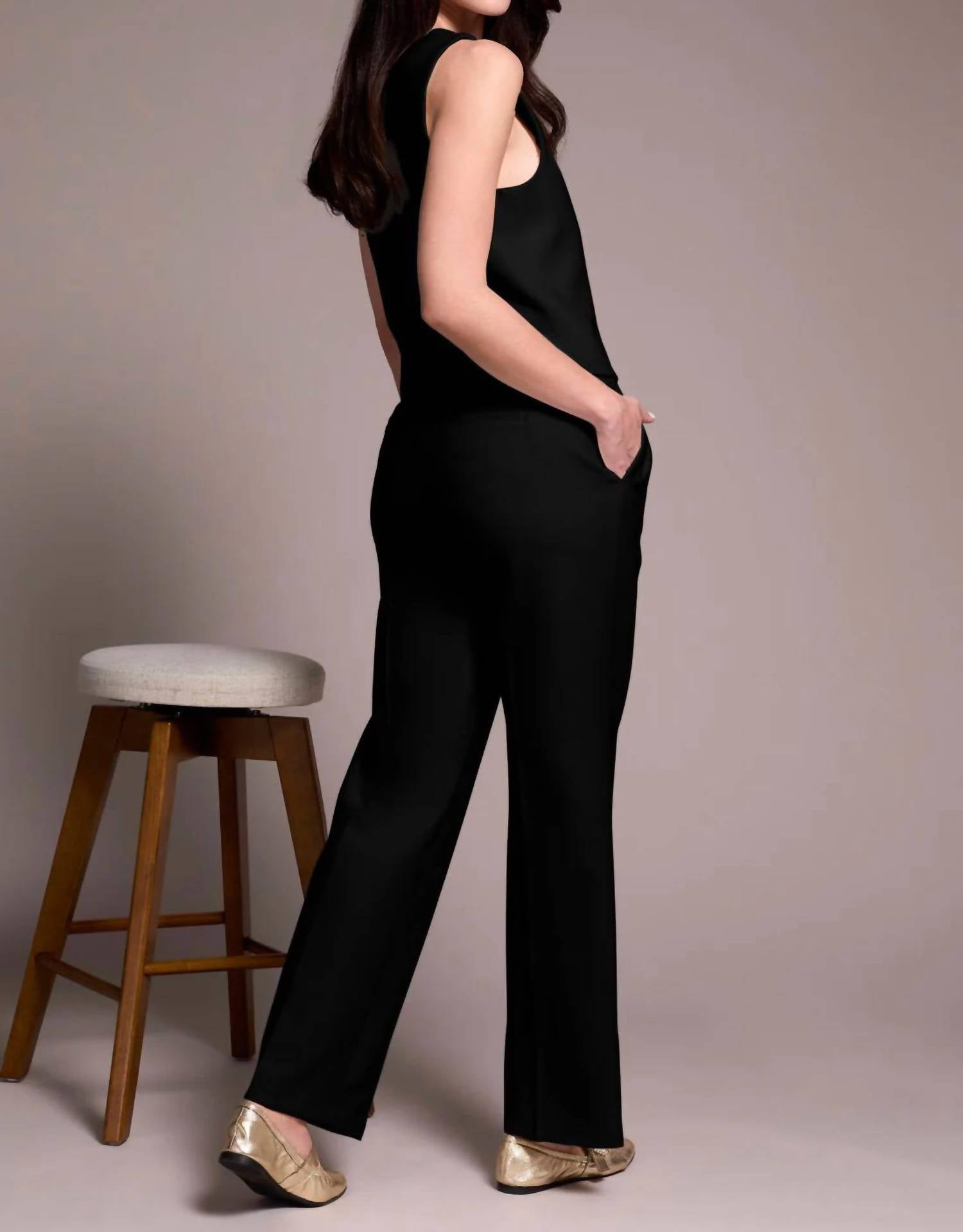 TRIBAL High Rise Pleat Front Pants in black - women's pants - detail view