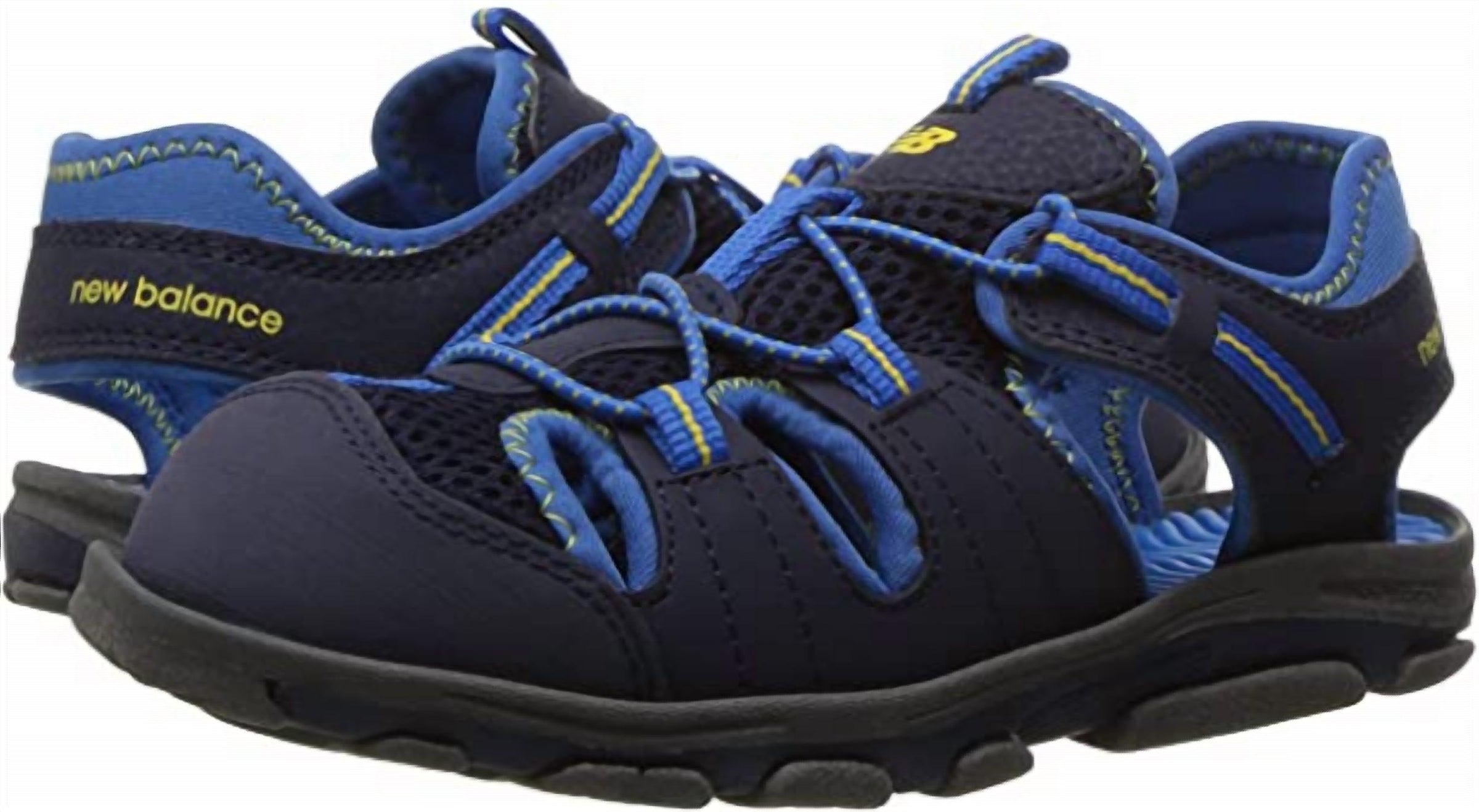 New Balance Big Kid's Adirondack Closed-toe Sandal in navy blue - kids' sandal - detail view