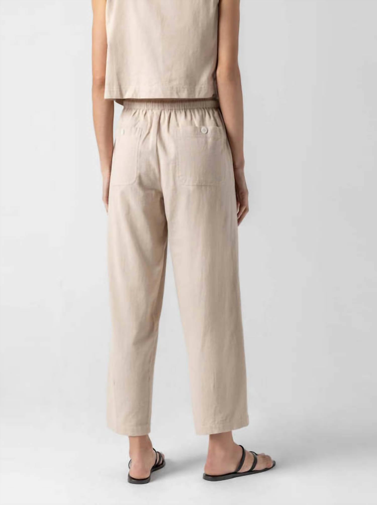 Lilla P - Textured Cotton Drawstring Pant