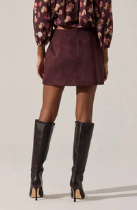 Astr - Women's Laudine Faux Suede Mini Skirt
