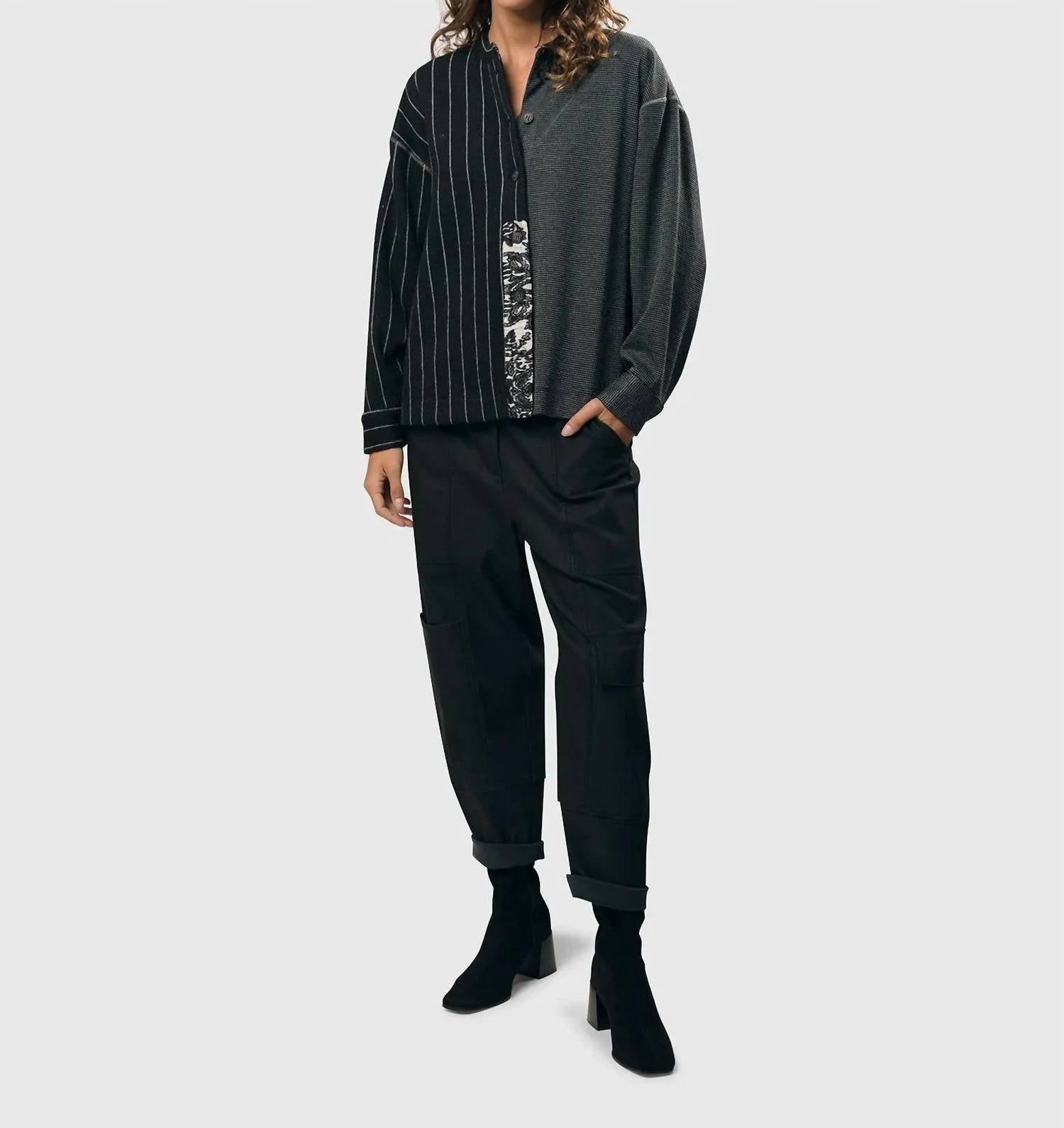 ALEMBIKA Soft Twill Cargo Pants in black - women's pants - alternate view