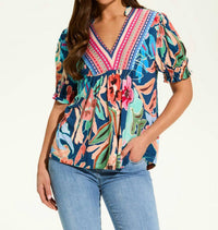 Fdj - Ellbow Sleeve Embellished Top