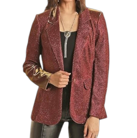 Rock & Roll Denim - Iridescent On Fire Fall Blazer