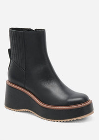 Dolce Vita Women's Hilde Gore Lug-sole Wedge Booties in black - women's shoe