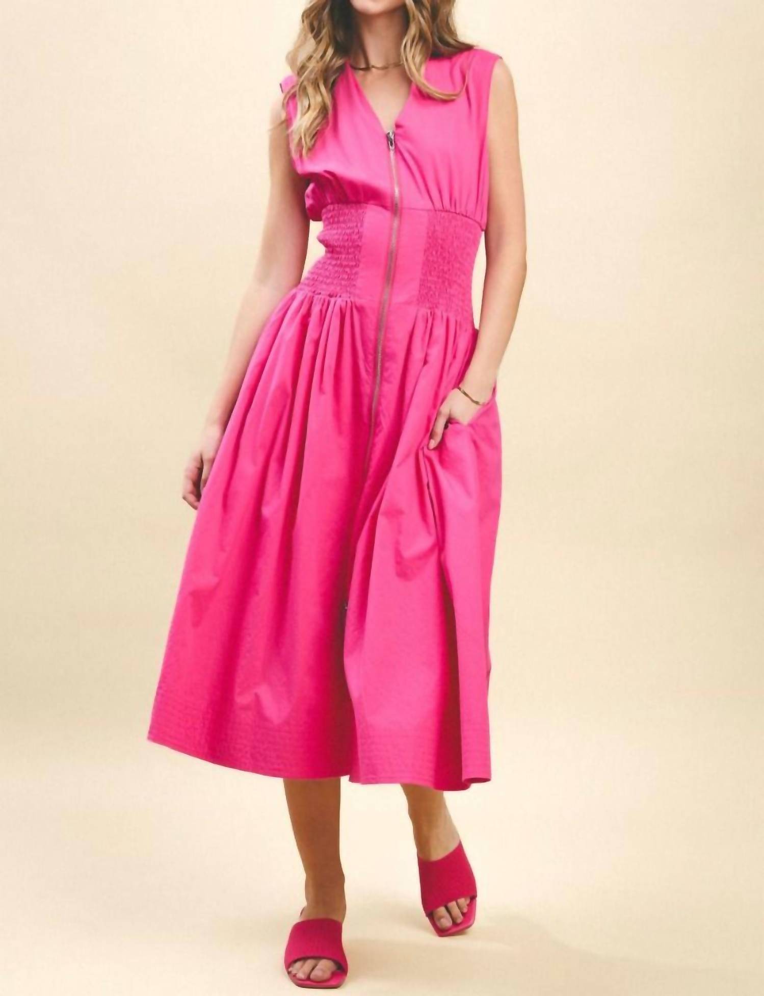 Tcec - Wyatt Zip Front Midi Dress