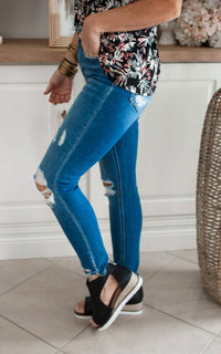 Mica Denim - High Rise Crop Skinny w/ Step Hem Jeans - PLUS