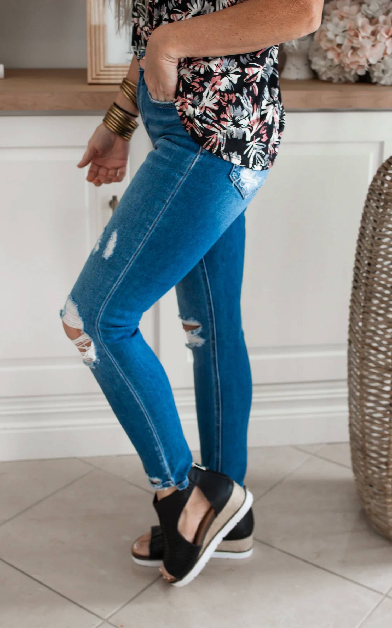 Mica Denim - High Rise Crop Skinny w/ Step Hem Jeans - PLUS