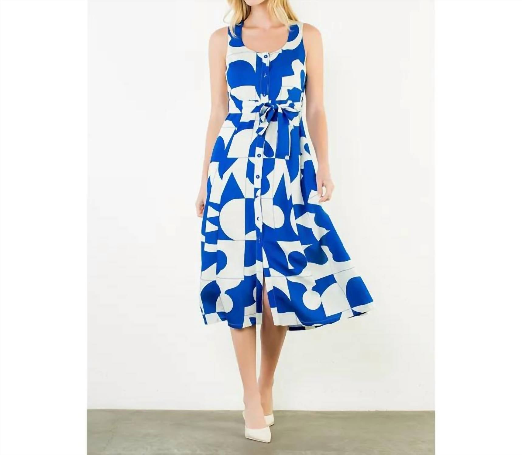 Thml - Geometric Tank Midi Dress With Tie Waist