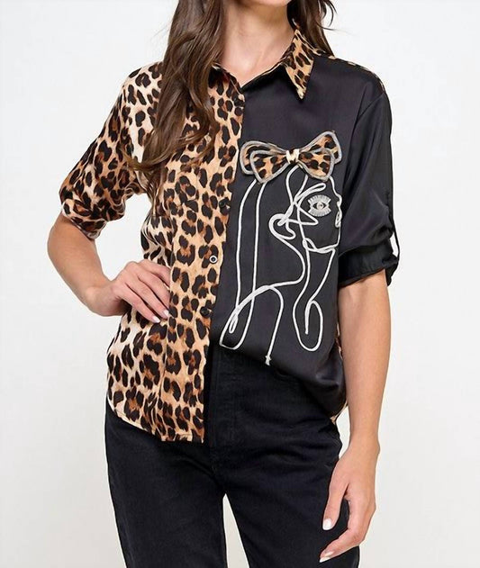 Pastel Design - Animal Print Face Top