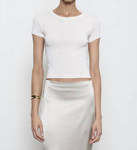 Enza Costa - SUPIMA BABY RIB CROPPED TEE