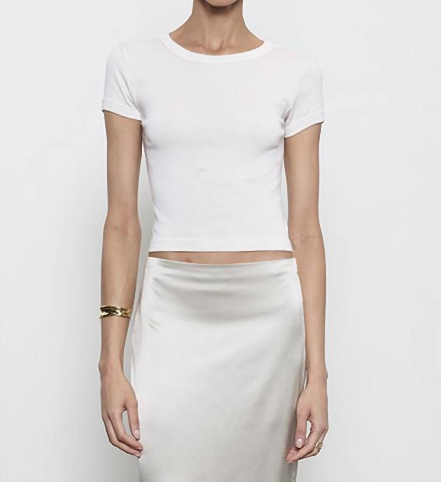Enza Costa - SUPIMA BABY RIB CROPPED TEE